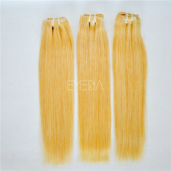 Blonde color clip in hair extension for white women LJ175